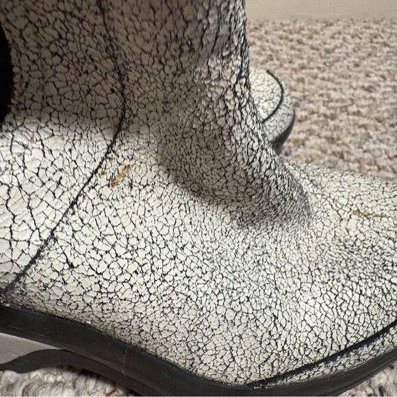 Hunter White Crackle Platform Wedge Chelsea Boot- Size 9 - Picture 4 of 14